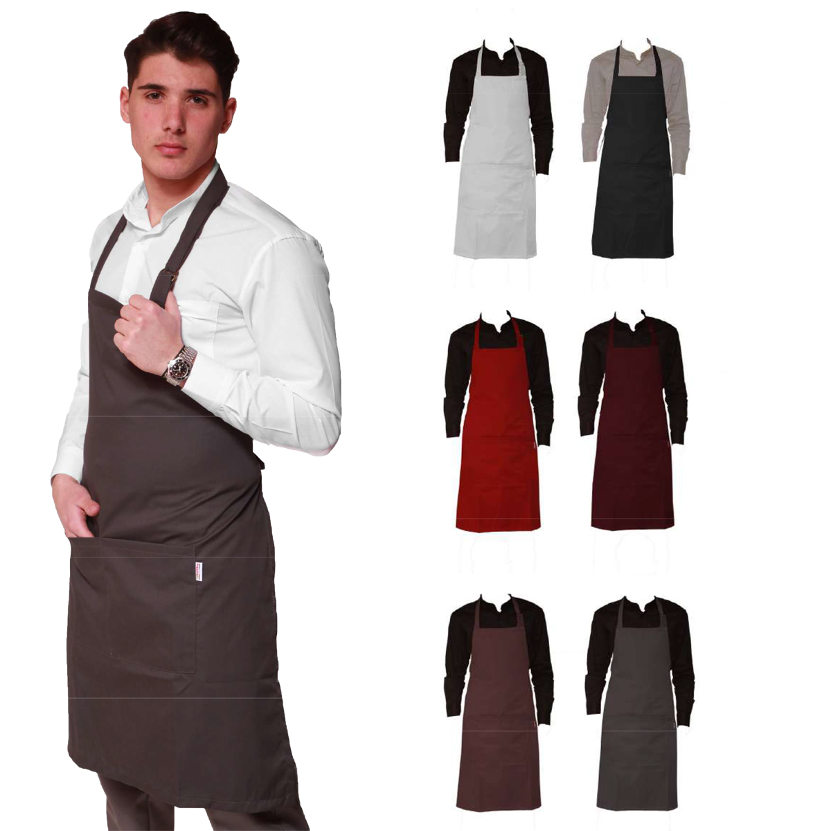 Grembiule da cucina uomo con tasca regolabile. Personalizzabile con il tuo logo
